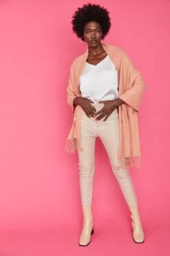 JAYLEY Orange Cashmere Blend Scarf -Deals Fabulous Women Wear Store jayley orange cashmere blend scarf p4719 75459 image