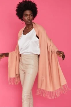 JAYLEY Orange Cashmere Blend Scarf -Deals Fabulous Women Wear Store jayley orange cashmere blend scarf p4719 75460 image