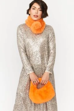 JAYLEY Orange Faux Fur Charlotte Bag -Deals Fabulous Women Wear Store jayley orange faux fur charlotte bag p12135 83803 image