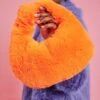JAYLEY Orange Faux Fur Charlotte Bag