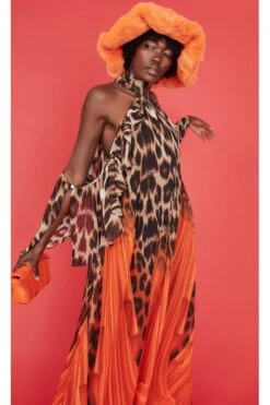 JAYLEY Orange Faux Fur Oversized Hat -Deals Fabulous Women Wear Store jayley orange faux fur oversized hat p10869 75918 image