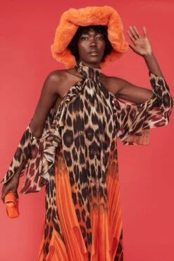 JAYLEY Orange Faux Fur Oversized Hat -Deals Fabulous Women Wear Store jayley orange faux fur oversized hat p10869 76020 image