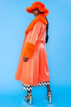 JAYLEY Orange Faux Fur Oversized Hat -Deals Fabulous Women Wear Store jayley orange faux fur oversized hat p10869 77407 image