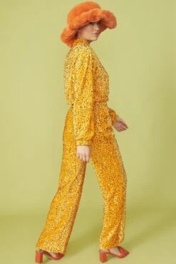 JAYLEY Orange Sequin Trousers With Elasticated Waste -Deals Fabulous Women Wear Store jayley orange sequin trousers with elasticated waste p13267 89851 image