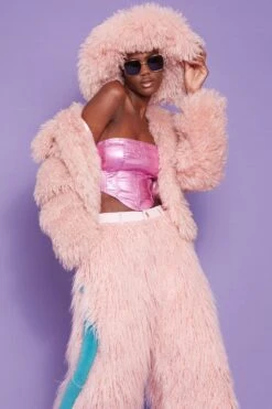 JAYLEY Oversized Bamboo Fur Hat