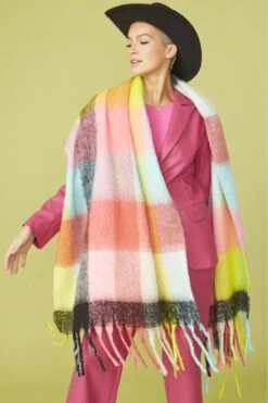 JAYLEY Oversized Multi Coloured Cashmere And Wool Scarf -Deals Fabulous Women Wear Store jayley oversized multi coloured cashmere and wool scarf p12840 86980 image