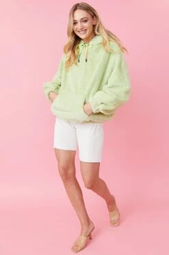 JAYLEY Pear Faux Fur Hoodie