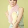 JAYLEY Pink And Yellow Faux Fur Scarf