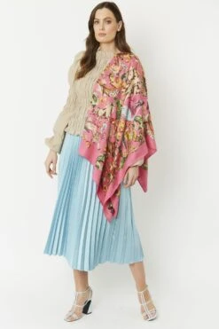 JAYLEY Pink Cashmere Blend Hand Painted Print Wrap -Deals Fabulous Women Wear Store jayley pink cashmere blend hand painted print wrap p5215 64392 image