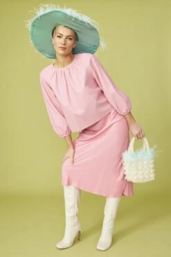 JAYLEY Pink Eco Leather Swing Top