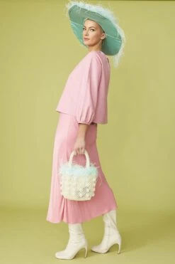 JAYLEY Pink Eco Leather Swing Top -Deals Fabulous Women Wear Store jayley pink eco leather swing top p12857 87093 image