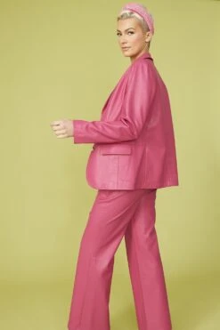 JAYLEY Pink Eco Leather Trousers -Deals Fabulous Women Wear Store jayley pink eco leather trousers p13519 91608 image
