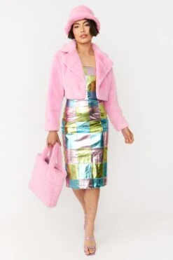 JAYLEY Pink Faux Fur Bucket Hat -Deals Fabulous Women Wear Store jayley pink faux fur bucket hat p12324 84665 image