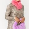 JAYLEY Pink Faux Fur Scarf