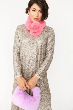 JAYLEY Pink Faux Fur Scarf -Deals Fabulous Women Wear Store jayley pink faux fur scarf p12136 83809 image