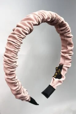 JAYLEY Pink Faux Leather Ruched Headband