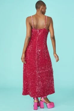 JAYLEY Pink Maxi Sequin Cami Dress -Deals Fabulous Women Wear Store jayley pink maxi sequin cami dress p12912 87491 image