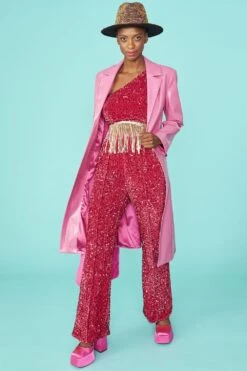 JAYLEY Pink Sequin Flares -Deals Fabulous Women Wear Store jayley pink sequin flares p12735 86269 image