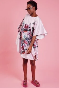 JAYLEY Pink Silk Blend Digital Print Kimono Dress -Deals Fabulous Women Wear Store jayley pink silk blend digital print kimono dress p14673 97166 image