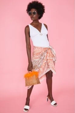 JAYLEY Pink Silk Blend Sarong -Deals Fabulous Women Wear Store jayley pink silk blend sarong p8606 48723 image