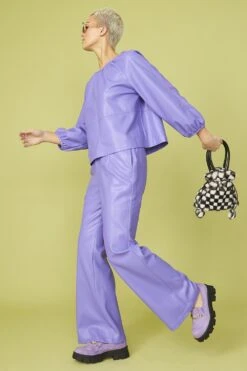 JAYLEY Purple Eco Leather Swing Top -Deals Fabulous Women Wear Store jayley purple eco leather swing top p12858 87101 image