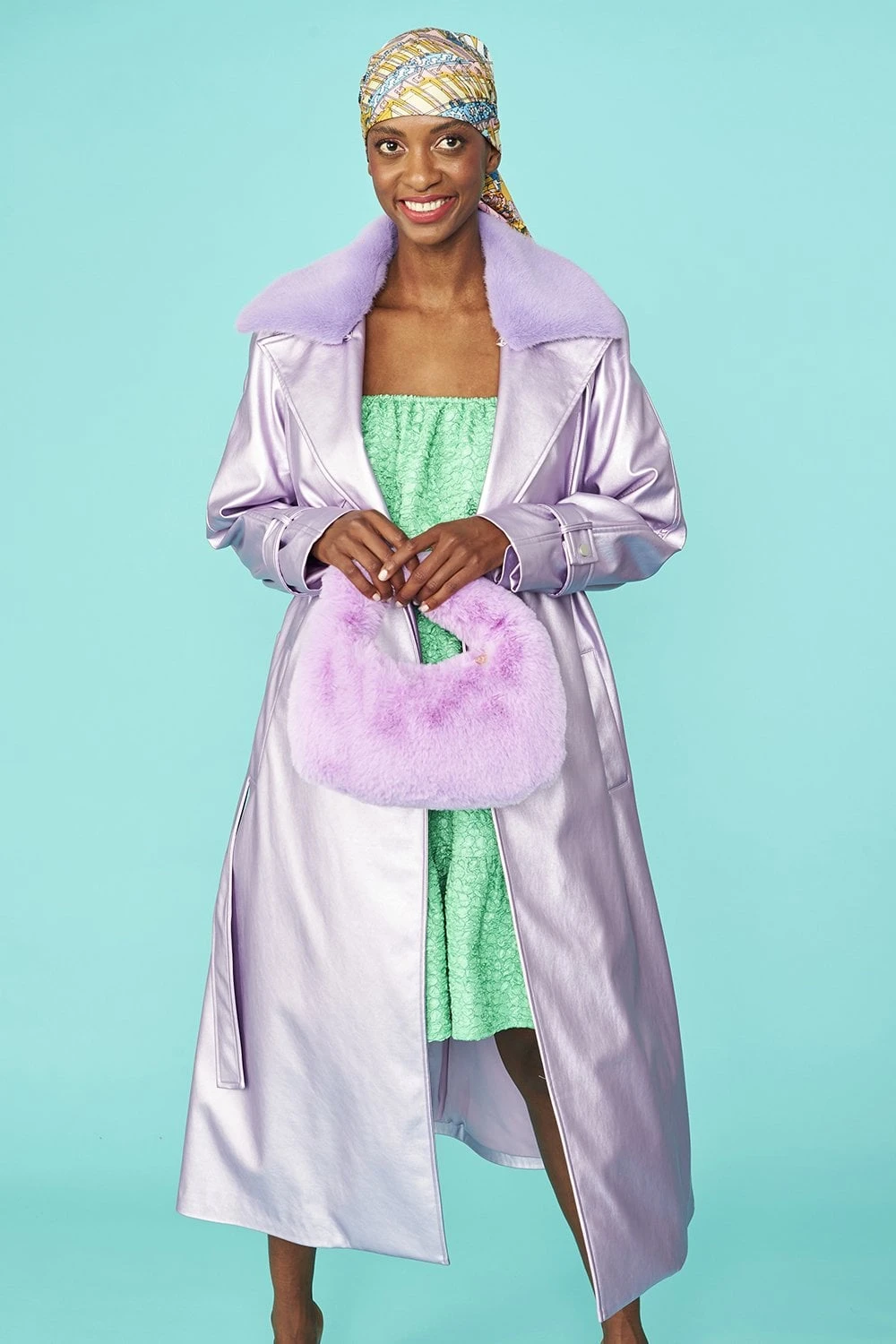 JAYLEY Purple Faux Fur Charlotte Bag 2 JAYLEY Purple Faux Fur Charlotte Bag - Image 2