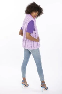 JAYLEY Purple Faux Fur Gilet -Deals Fabulous Women Wear Store jayley purple faux fur gilet p3678 57581 image