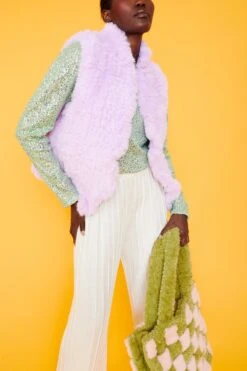 JAYLEY Purple Hand Knitted Faux Fur Gilet -Deals Fabulous Women Wear Store jayley purple hand knitted faux fur gilet p3761 76118 image