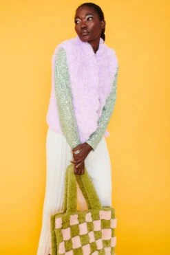 JAYLEY Purple Hand Knitted Faux Fur Gilet -Deals Fabulous Women Wear Store jayley purple hand knitted faux fur gilet p3761 76119 image