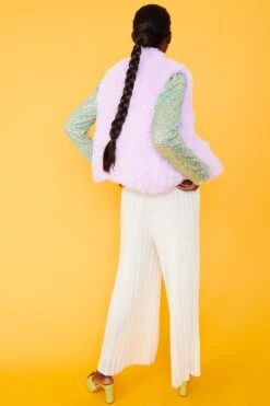 JAYLEY Purple Hand Knitted Faux Fur Gilet -Deals Fabulous Women Wear Store jayley purple hand knitted faux fur gilet p3761 76121 image