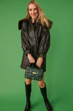 JAYLEY Quilted Green Eco Leather Clutch Bag With Chain Strap -Deals Fabulous Women Wear Store jayley quilted green eco leather clutch bag with chain strap p11812 82447 image