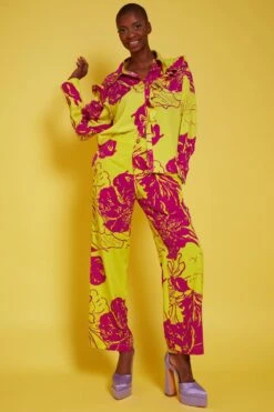 JAYLEY Rayon Blend Sienna Oversized Blouse