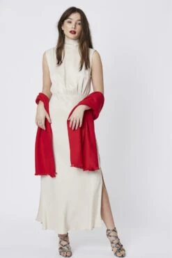 JAYLEY Red Cashmere Blend Wrap