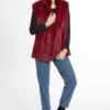 JAYLEY Red Faux Fur Gilet