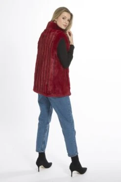 JAYLEY Red Faux Fur Gilet -Deals Fabulous Women Wear Store jayley red faux fur gilet p3662 57555 image