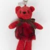 JAYLEY Red Faux Fur Leopard Print Teddy Bear
