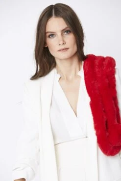 JAYLEY Red Faux Fur Scarf -Deals Fabulous Women Wear Store jayley red faux fur scarf p10494 54755 image