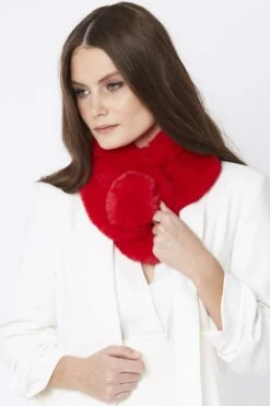 JAYLEY Red Faux Fur Scarf -Deals Fabulous Women Wear Store jayley red faux fur scarf p10494 54757 image