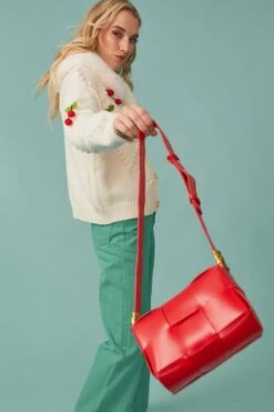 JAYLEY Red Grape Skin Vegan Leather Bag