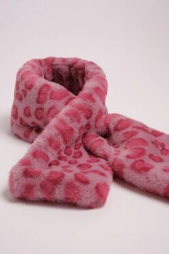 JAYLEY Red Leopard Print Faux Fur Scarf -Deals Fabulous Women Wear Store jayley red leopard print faux fur scarf p4654 61481 image
