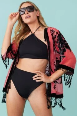 JAYLEY Red Silk Devore Jacket