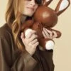 JAYLEY Rhinestone Rabbit In Chocolate Leather