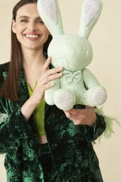 JAYLEY Rhinestone Rabbit In Mint Green -Deals Fabulous Women Wear Store jayley rhinestone rabbit in mint green p13233 89660 image