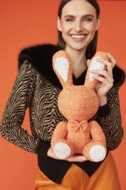 JAYLEY Rhinestone Rabbit In Orange
