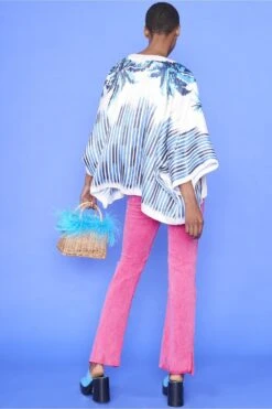 JAYLEY Silk Blend Abstract Print Kimono -Deals Fabulous Women Wear Store jayley silk blend abstract print kimono p12787 86635 image