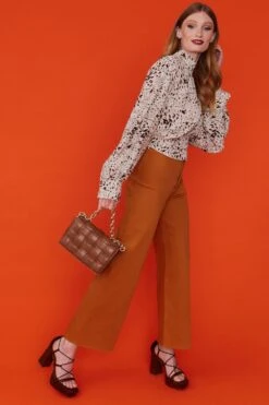 JAYLEY Silk Blend Animal Print Blouse -Deals Fabulous Women Wear Store jayley silk blend animal print blouse p12328 84686 image