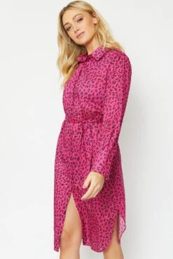JAYLEY Silk Blend Animal Print Dress