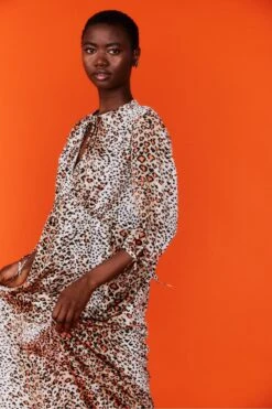 JAYLEY Silk Blend Animal Print Maxi Dress -Deals Fabulous Women Wear Store jayley silk blend animal print maxi dress p12740 86287 image