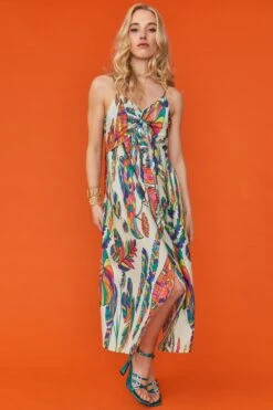 Best Seller -Deals Fabulous Women Wear Store jayley silk blend bow dress in havanna tropical print p11955 83111 image