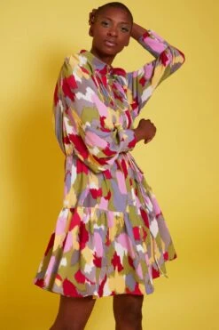 JAYLEY Silk Blend Floral Midi Dress -Deals Fabulous Women Wear Store jayley silk blend floral midi dress p13669 92665 image